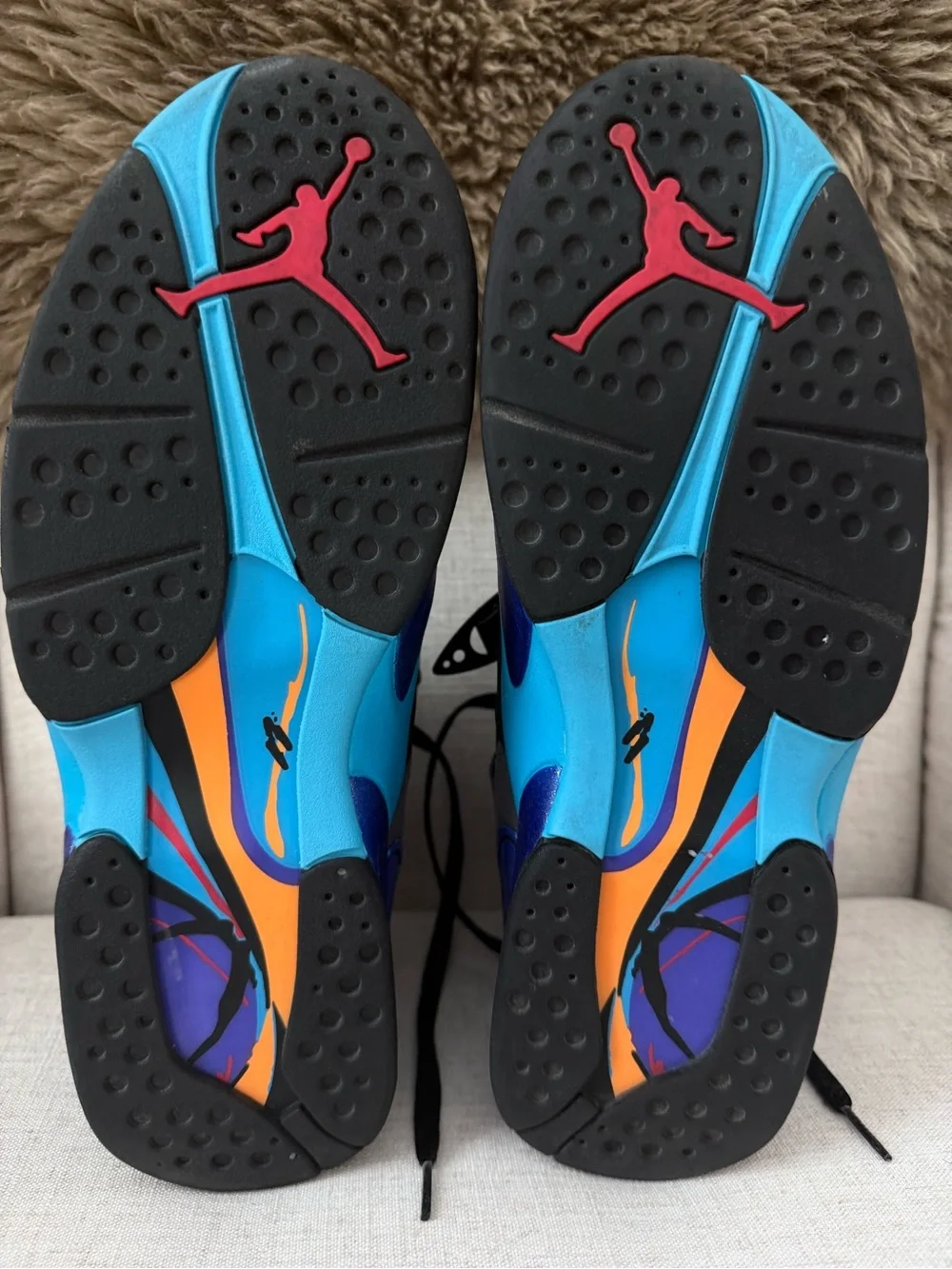 Air Jordan 8 Retro Aqua 2015 Mens Size 11.5 Black Blue Basketball Sneakers Shoes